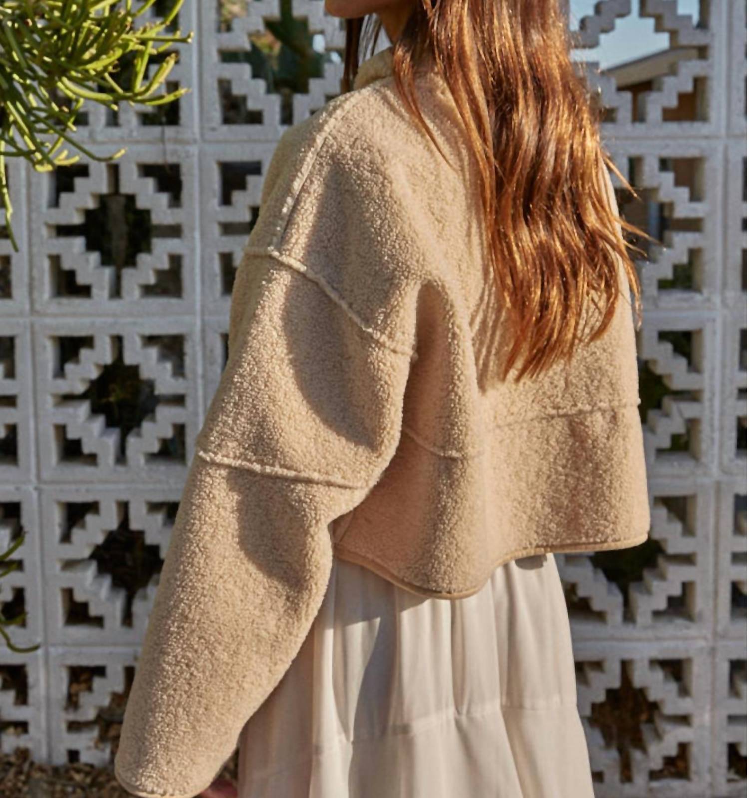 By Together - Women's Bronco Sherpa Cropped Fleece Jacket