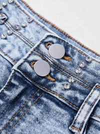 Threaded Pear - Rhinestone Raw Hem Short