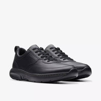 Clarks Men's Lace Sneakers in black leather - men's sneaker