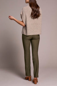 TRIBAL Cap Sleeve Sweater in oatmeal 1 - women's sweater - alternate view