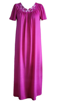 Shadowline Lingerie - Women's Long Gown With Flower Petal Embroidery And Flutter Sleeves