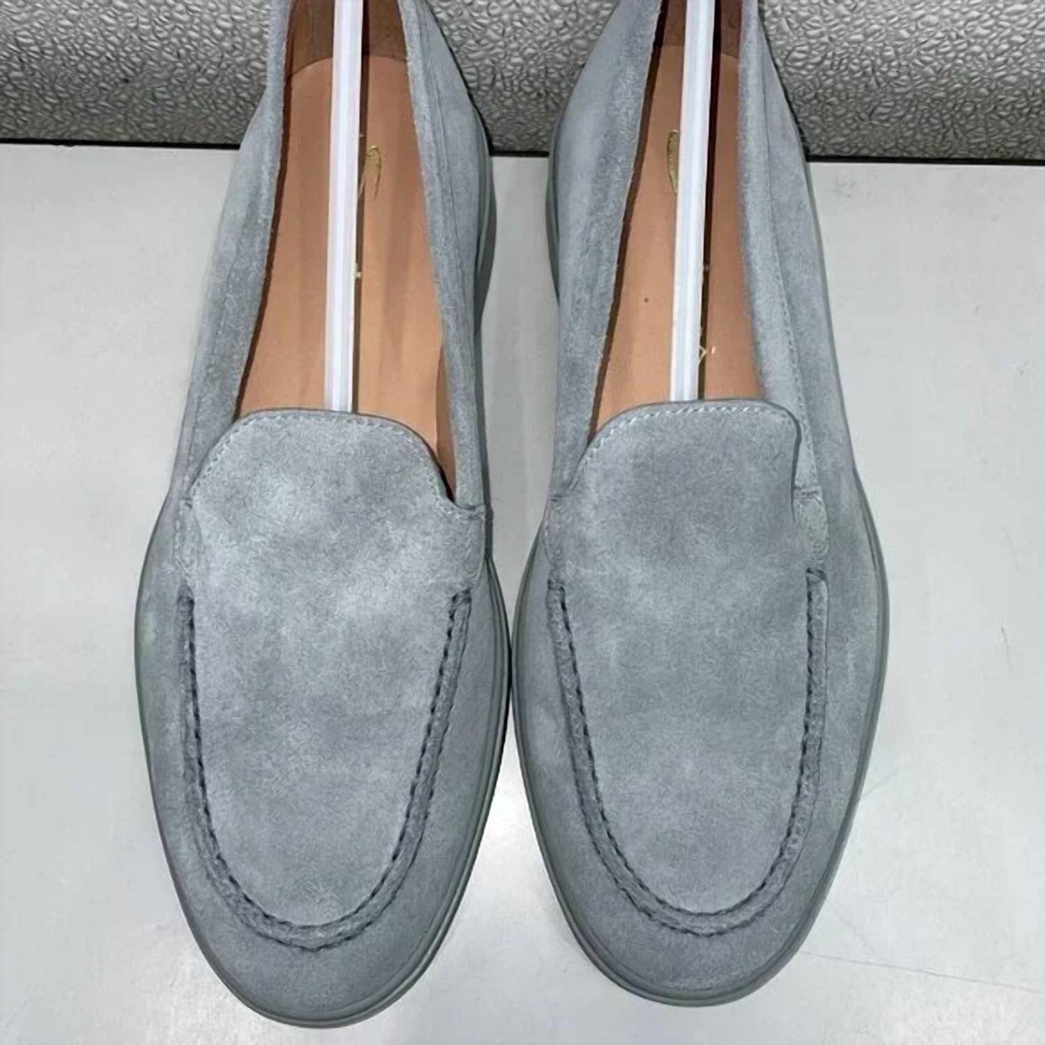 Santoni Men's Yaltamoc Suede Loafers in blue - men's loafer - view 7