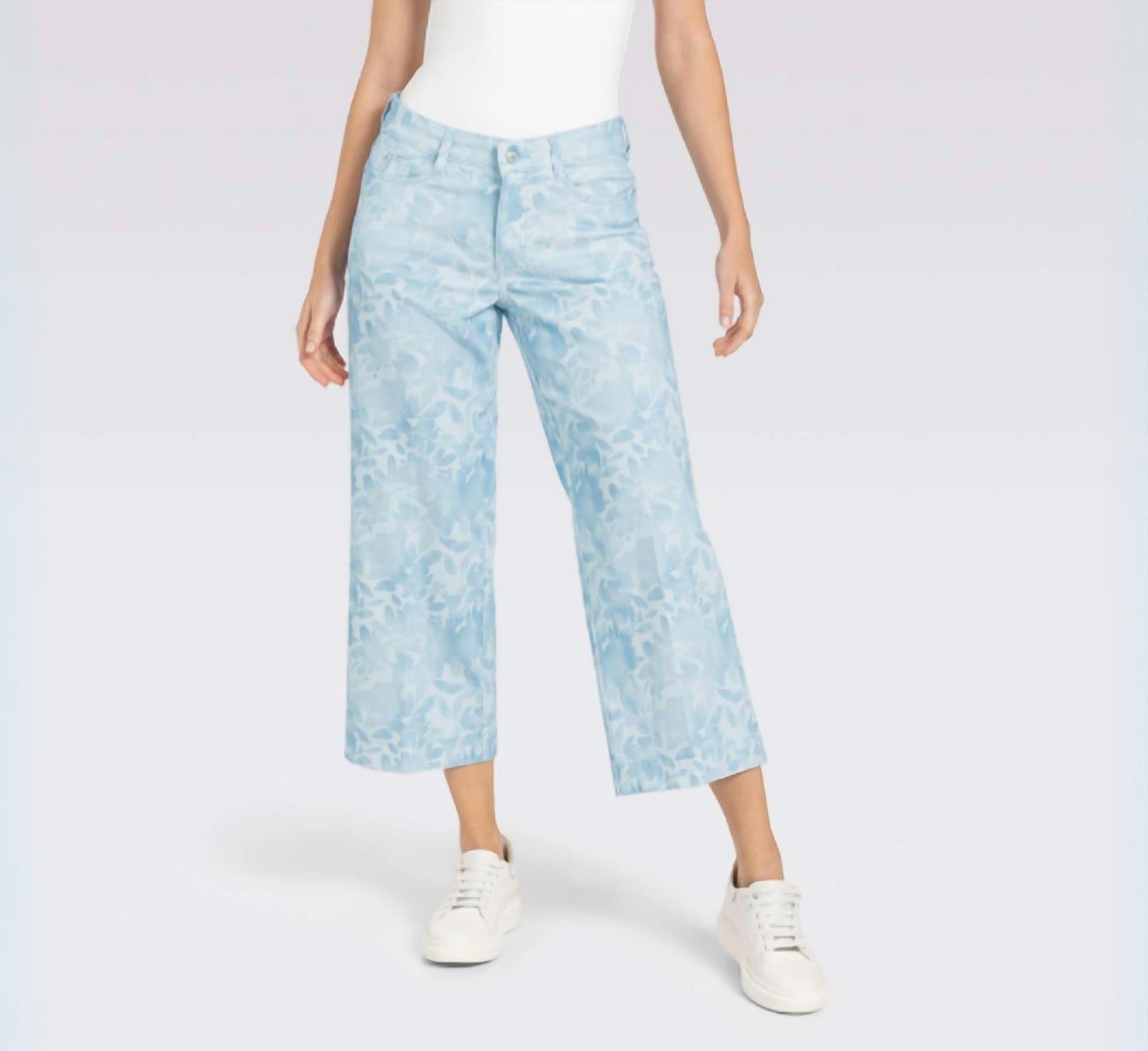 MAC Jeans Dream Culotte Wide Cropped Leg Jean in cloudy blue - women's jeans