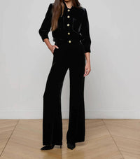 L'Agence Jia Velvet Jacket in black - women's jacket - alternate view