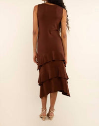 nlt Delphi Tiered Ruffle Dress in chocolate - women's dress - view 4