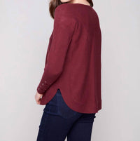 Charlie B - Knit Sweater With Lace-up Cuffs