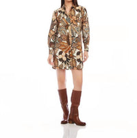 Karen Kane - Perry Print Blouson Sleeve Mini Shirtdress