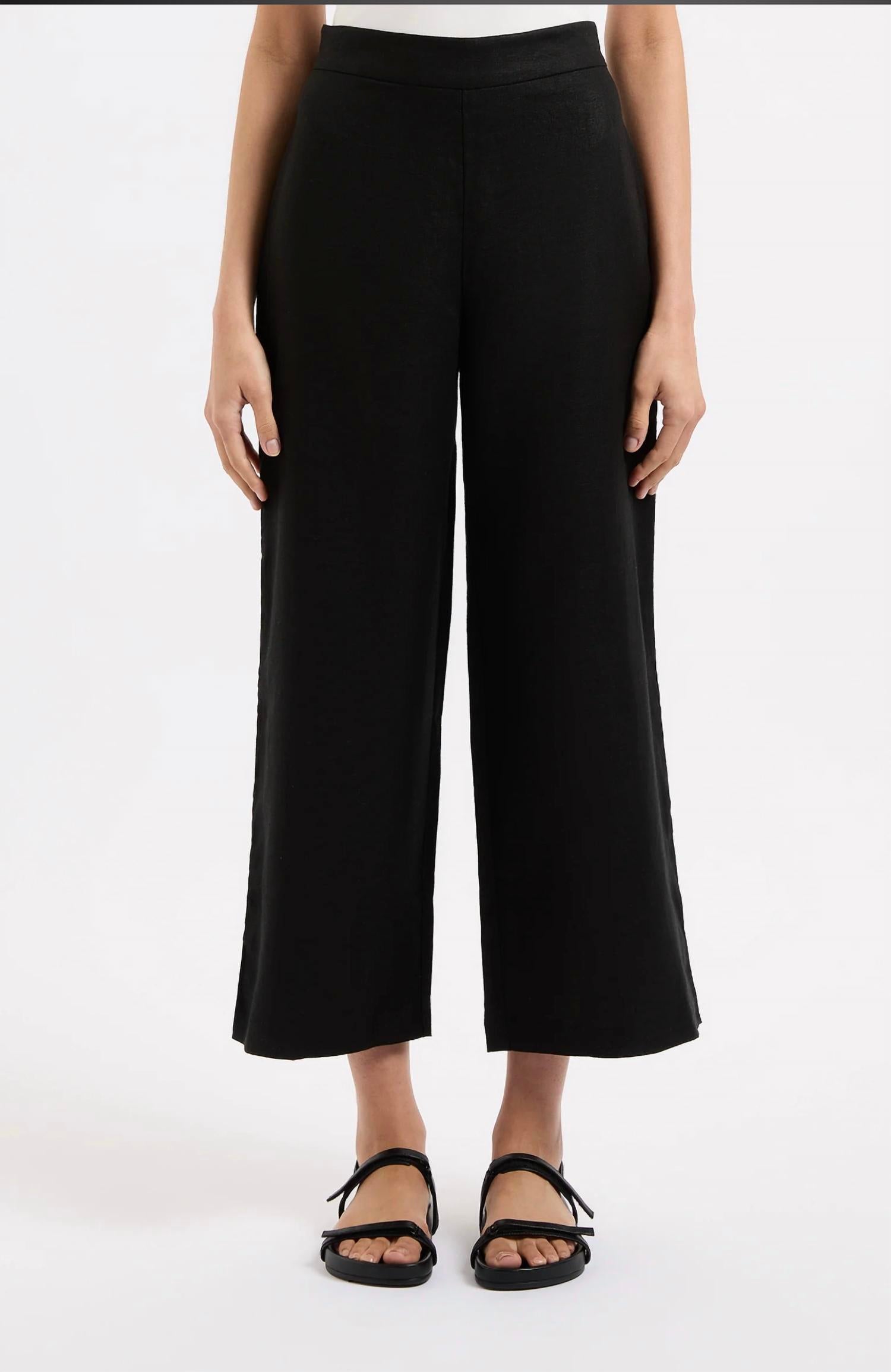 Nude Lucy Thilda Linen Culotte Pants in black - women's pants - alternate view