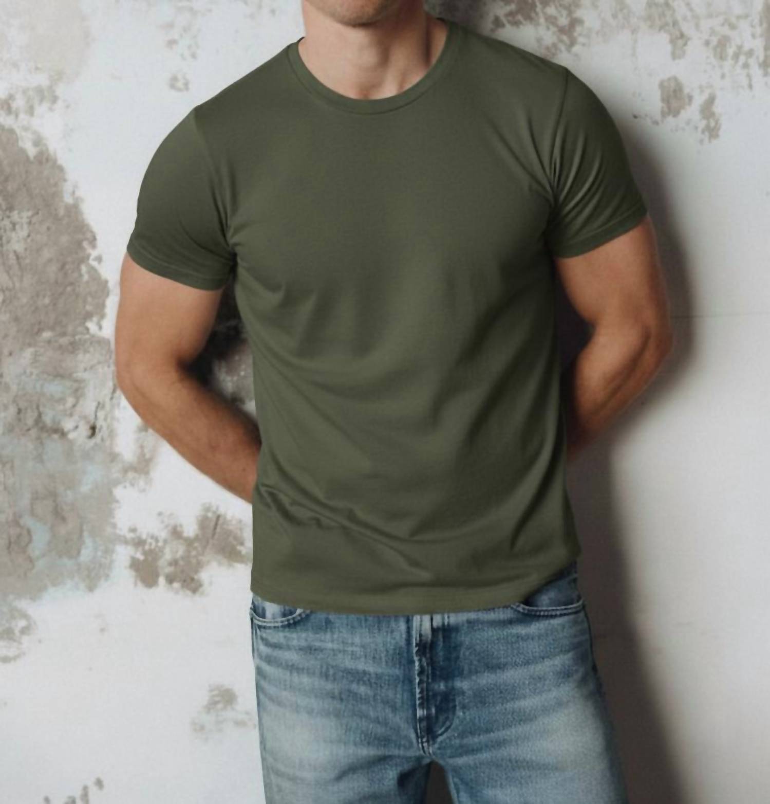 SAVE KHAKI UNITED Short Sleeve Supima Tee in basil - men's t-shirt