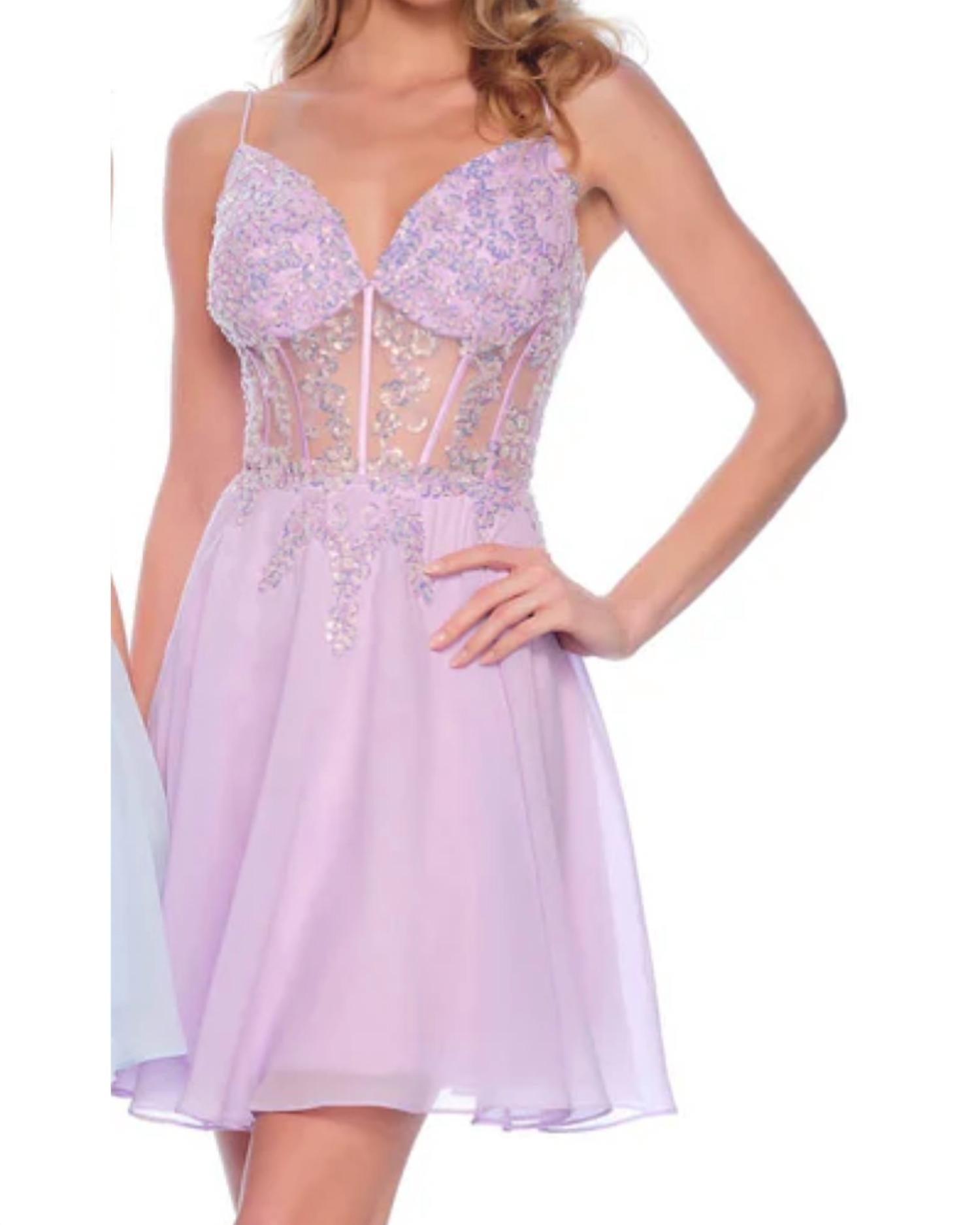 Dave & Johnny - Glamorous Sweetheart Neckline Mini Dress