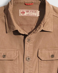 Iron & Resin Men's Journeyman Flex Shirt in khaki - men's shirt - detail view
