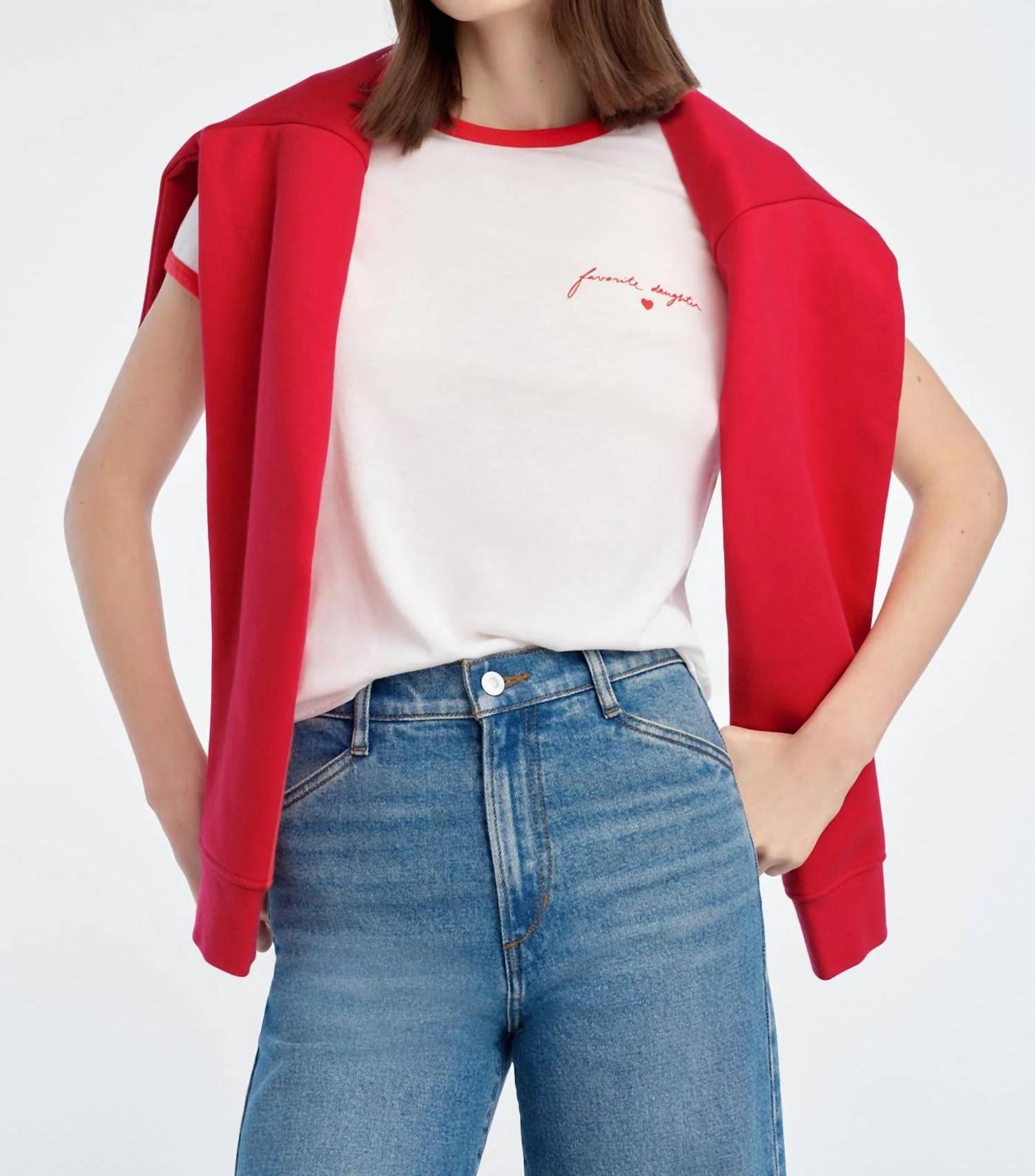 Favorite Daughter - Signature Chest Logo Ringer Tee