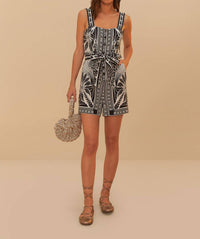 Farm Rio - Monochrome Elegance Scarf Romper