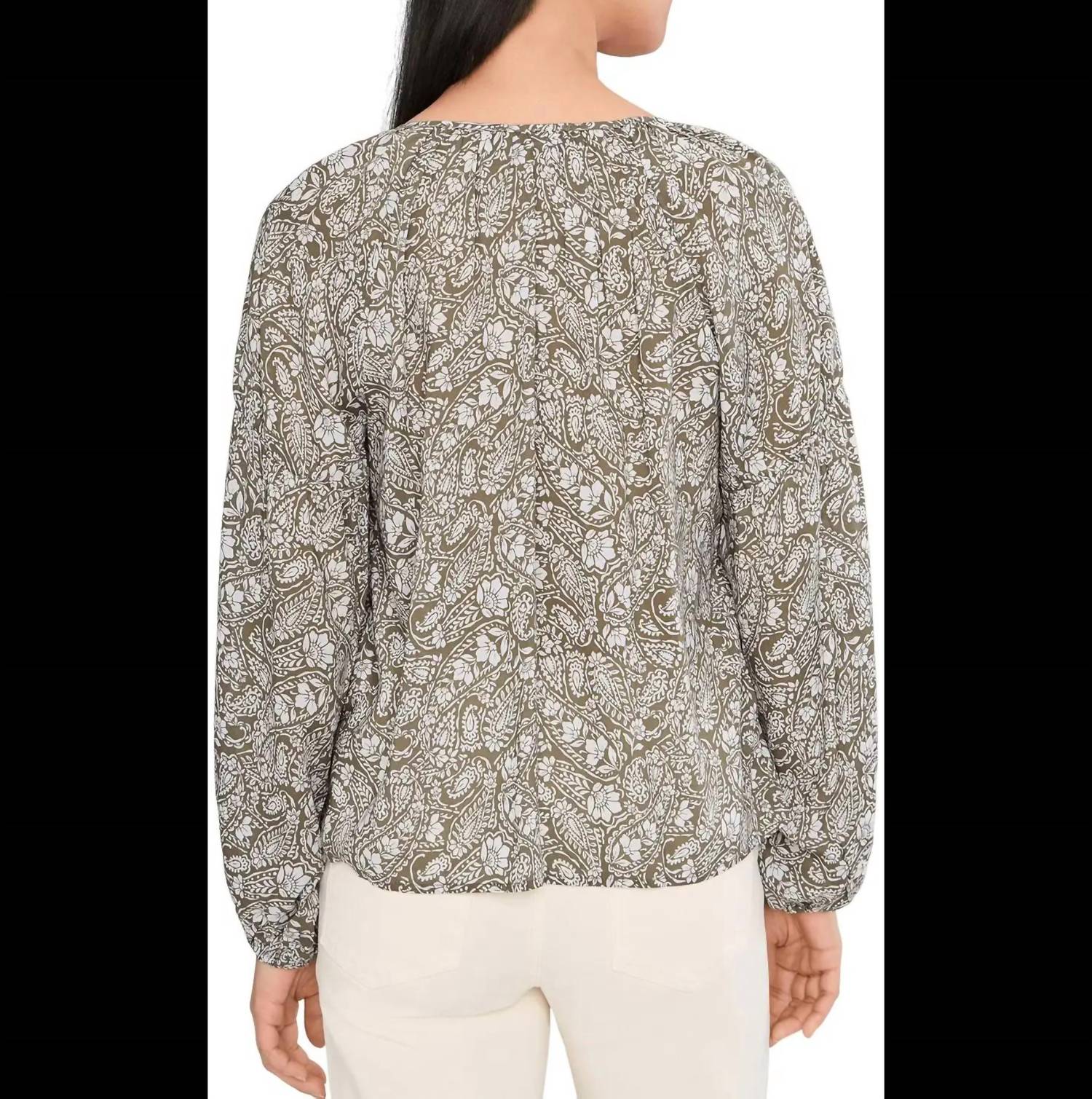 Sanctuary Feeling Best Top in olive branch - women's blouse - detail view
