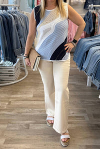 Charlie B - Sleeveless Colorblock Crochet Top