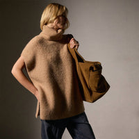 James Perse - Women's Waffle Knit Funnel Neck Tunic Top