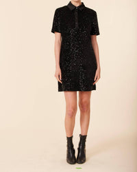 Dolce Cabo - Sequin Polo Short Sleeve Dress