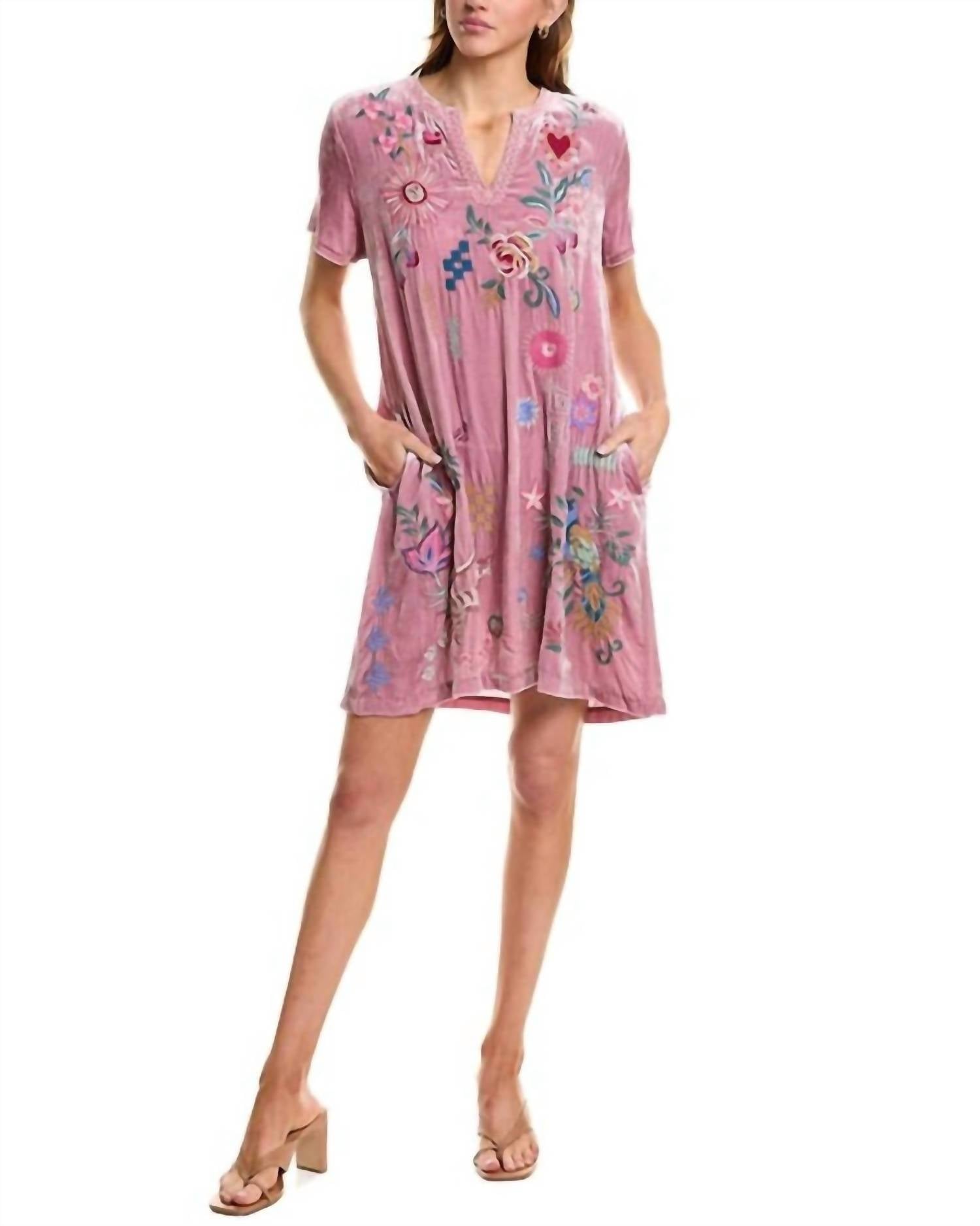 Johnny Was - Velvet V-neck Shift Dress