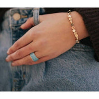Pretty Simple - Women's Pearlescent Enamel Cocktail Cuff Ring