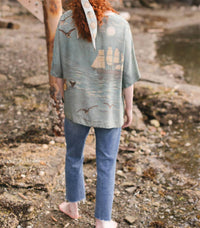 Market Of Stars - Sunrise Lands Luxe Bamboo Landscape Print Tunic Shirt