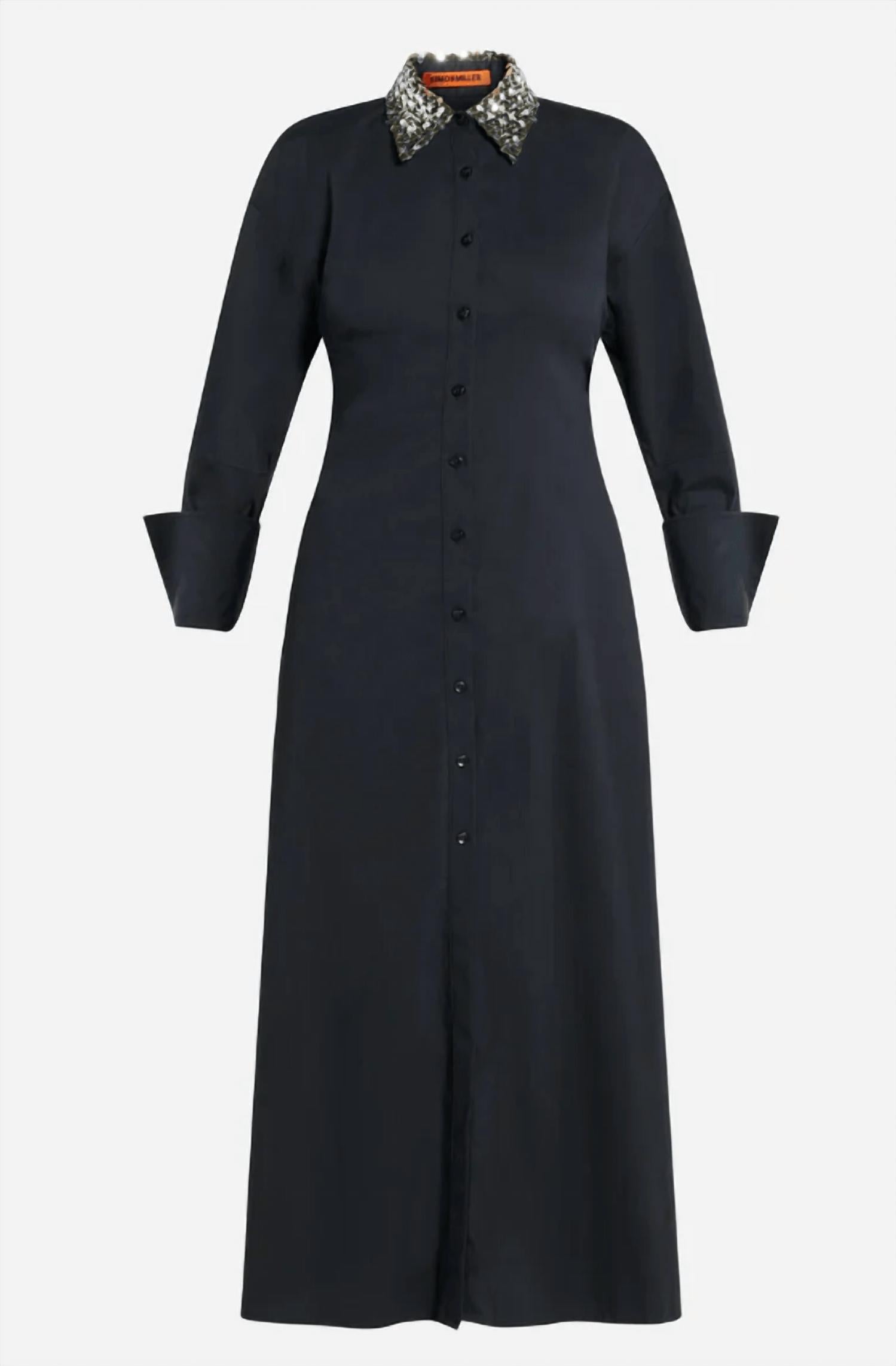 SIMON MILLER Loch Embellished Maxi Dress in black - women's dress - view 4