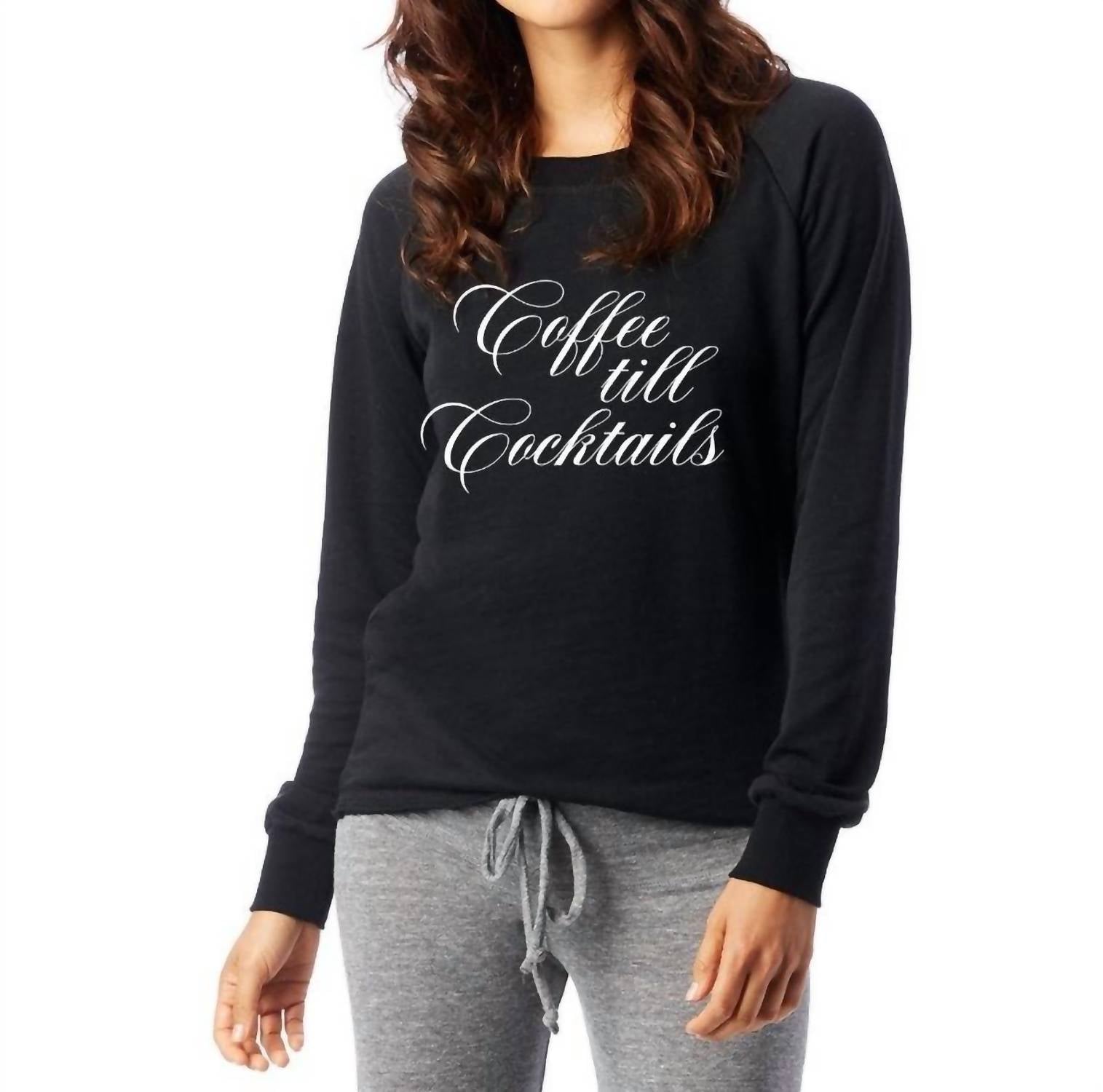 The Minted Olive - Coffee Till Cocktails Graphic Crewneck Tee