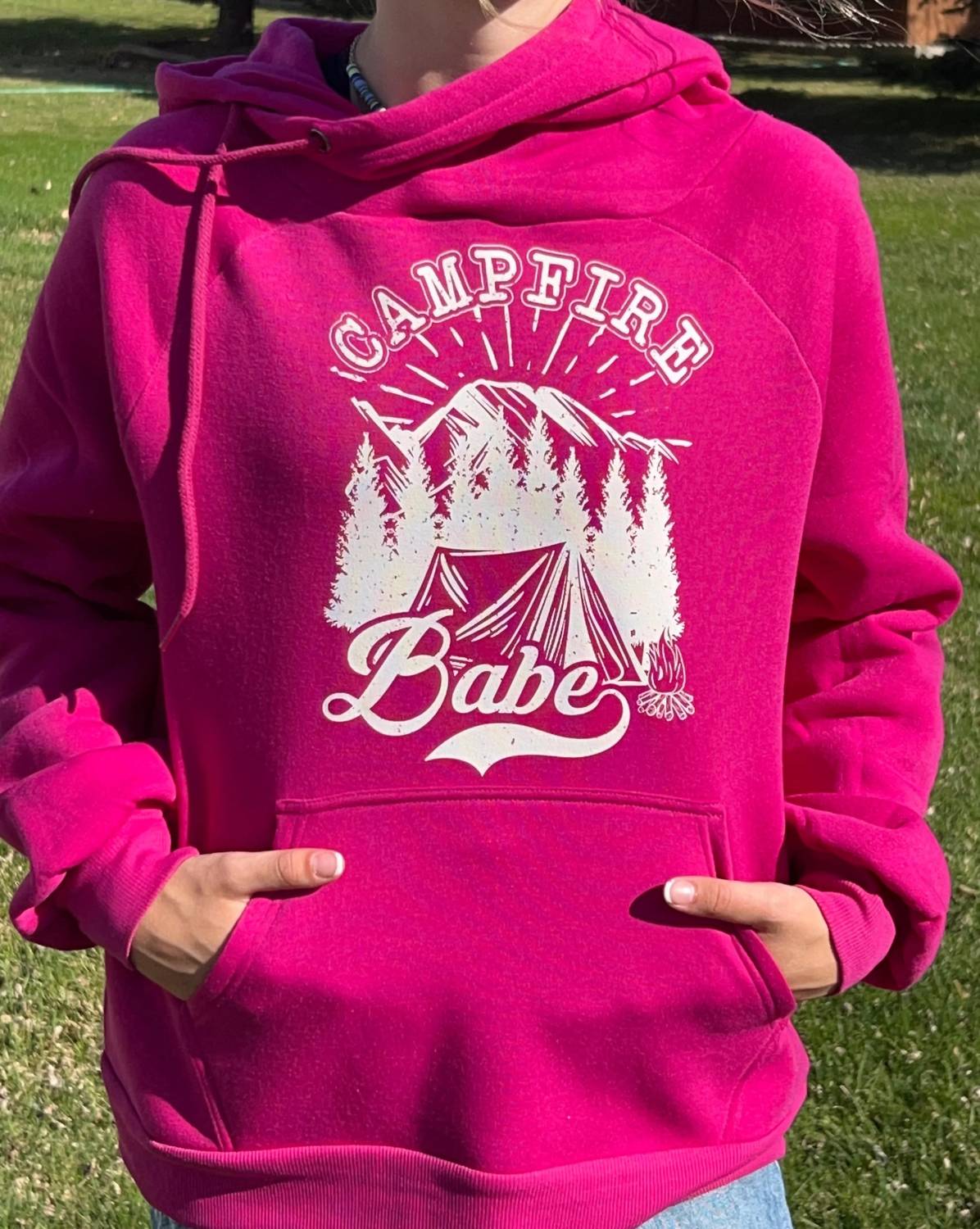 Zenana - Campfire Babe Criss Cross Hoodie