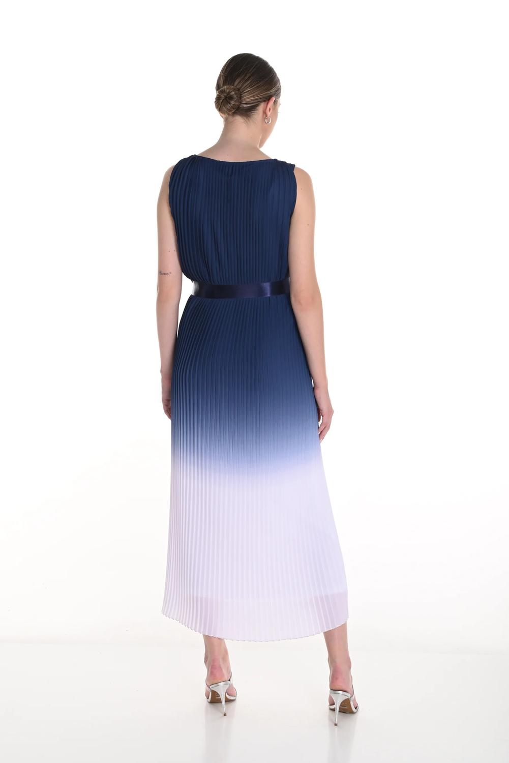 Frank Lyman - Pleated Sleeveless Dress With A Ribbon Detail Belt