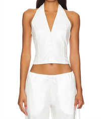 Frankies Bikinis - Cottage Poplin Halter Top