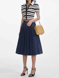 Self-Portrait - Striped Crochet Top