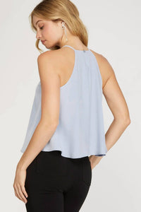 She + Sky - Rhinestone Neckline Cami Top