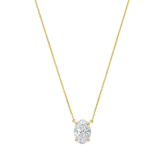 Diana M Jewels - 12.00 Cts Lab Grown Oval East West Diamond Pendant Necklace