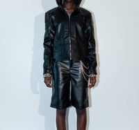 knotWTR Leather Shorts in black - women's shorts
