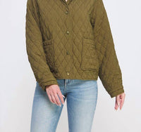 ALLIE ROSE Textured Quilted Jacket in olive - women's jacket