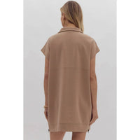 Style Usa - Solid short sleeve sweater dress