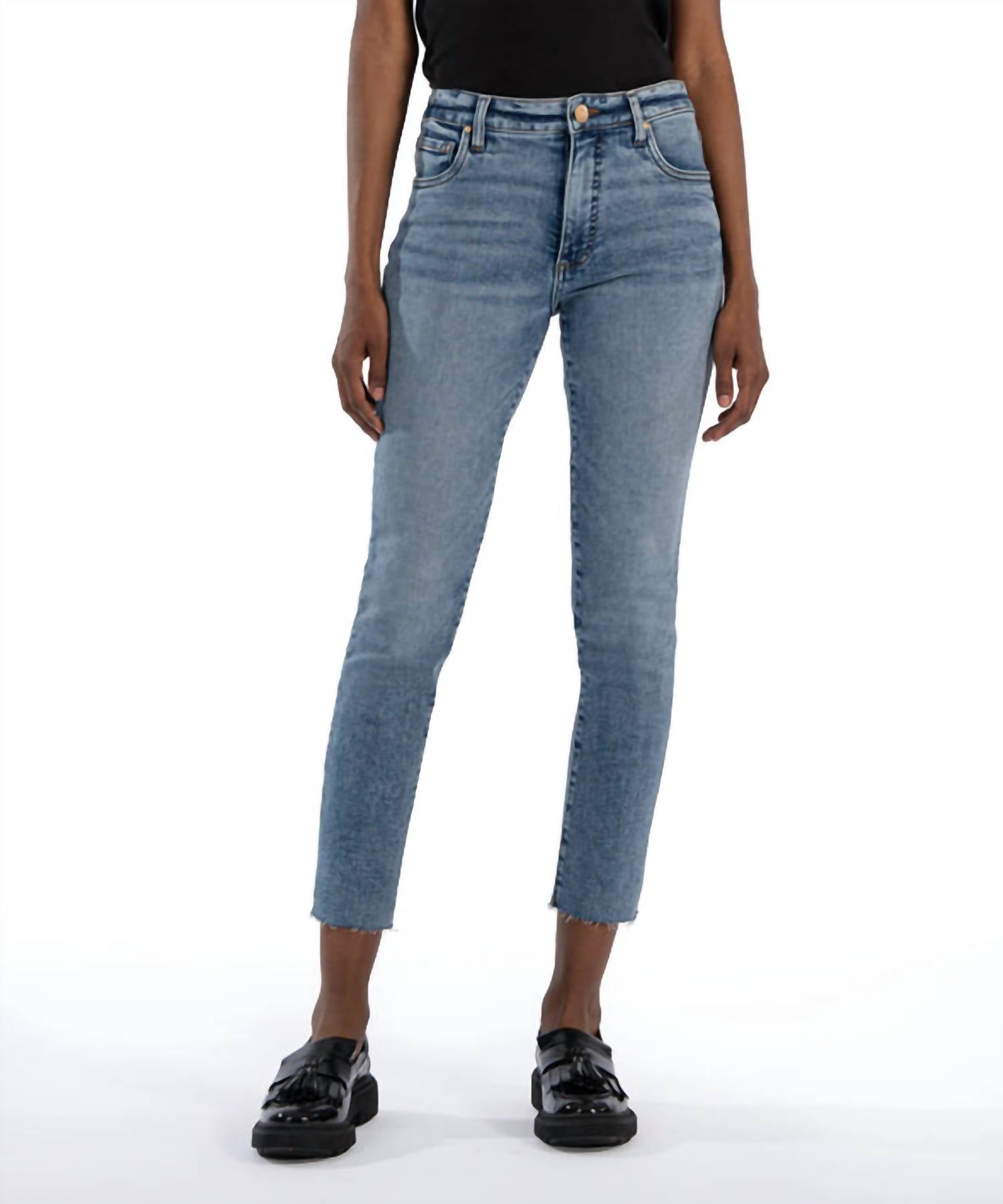 KUT FROM THE KLOTH Reese High Rise Ankle Skinny Leg Jean in incredible - women's jeans