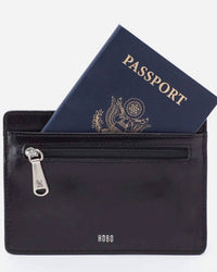 HOBO Women's Euro Slide Card Case in black - men's accessory - detail view