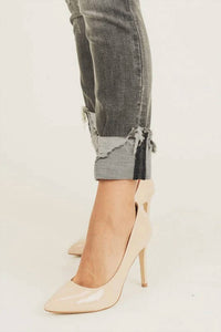 Risen - Women's Stunning & Stylish Cuffed Straight Denim Jeans