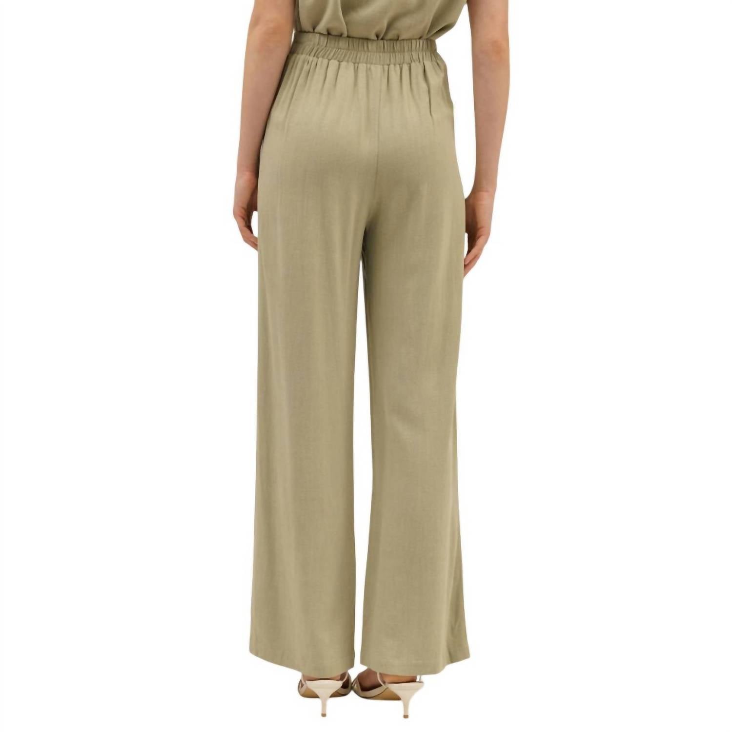 Blu Pepper - High Waist Wide Leg Linen Pants