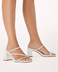 BiLLiNi Women's Yazmin Block Heel Mule in white - women's heels - detail view