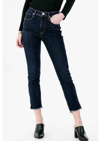 DEAR JOHN DENIM Stella Super High Rise Cropped Jeans in medlin - women's jeans - detail view