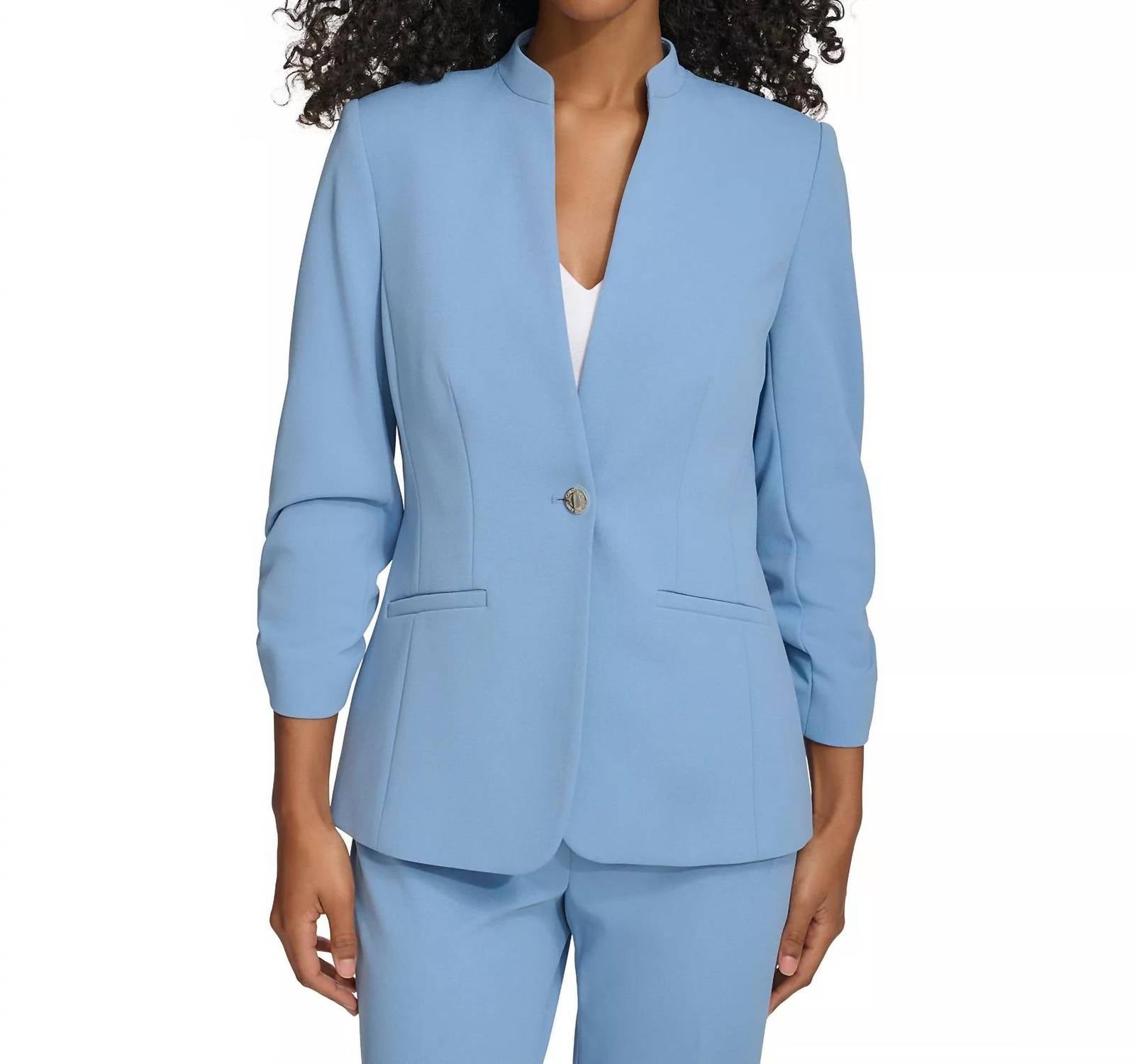 Calvin Klein - Stretch Scuba Crepe Stand-collar Single-button Blazer