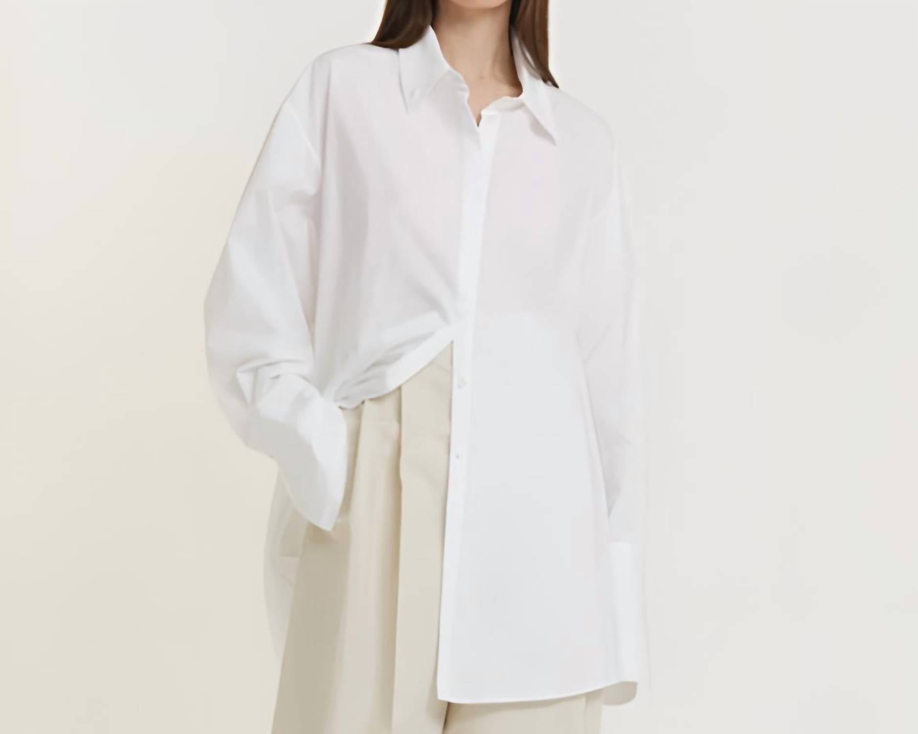 Calcaterra Basic Button-up Blouse in white - women's blouse