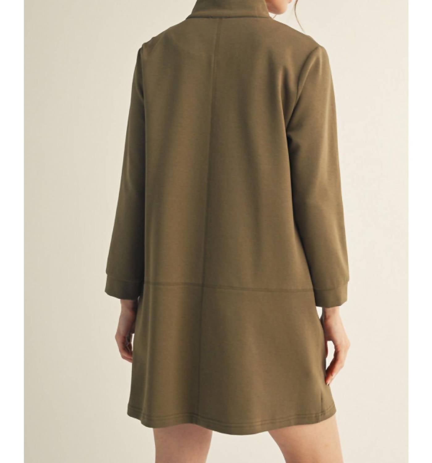 Jodifl - Collared Long Sleeve Shift Dress