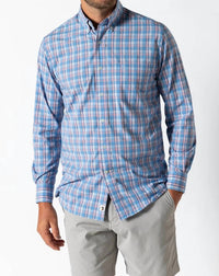 Duck Head - MARCUS PLAID LONG SLEEVE PERFORMANCE POPLIN SPORTS SHIRT