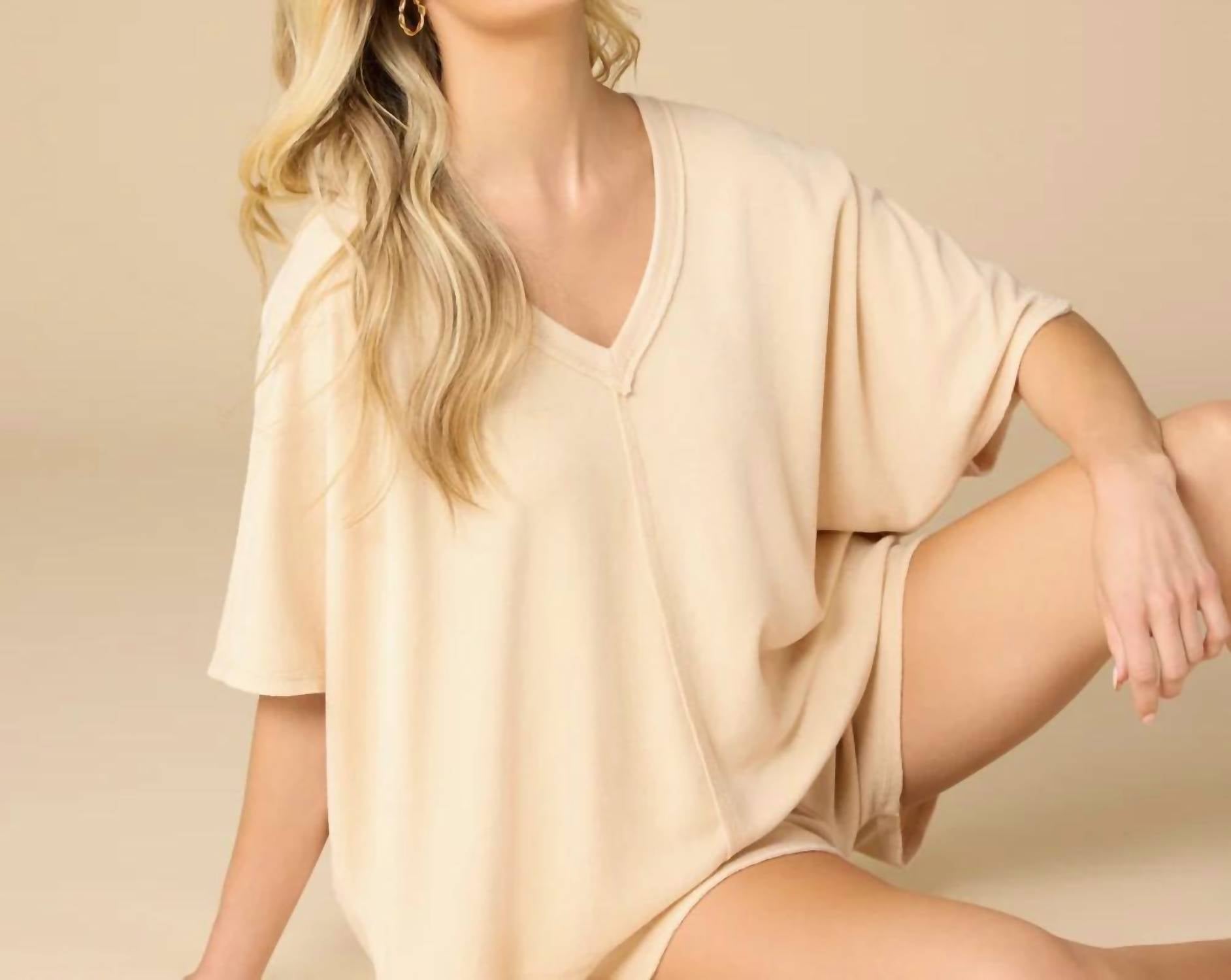 Softies - Terry Relaxed V-neck With Short Set