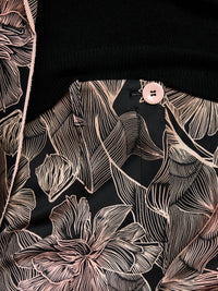 Marc Cain Sydney slim trousers with floral pattern in black and blush - women's pants - view 4