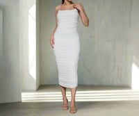 Melrose With Love - Ruched Midi Bodycon Dress