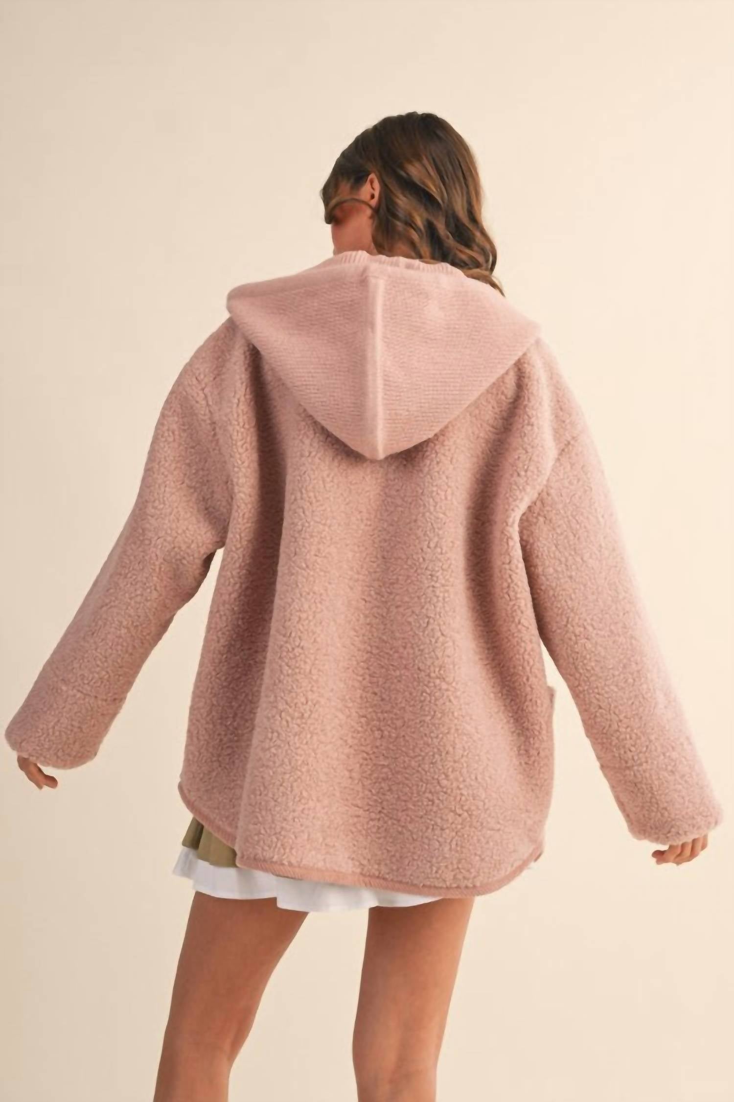 Klesis Marlene Sherpa Jacket in pink - women's top - view 4