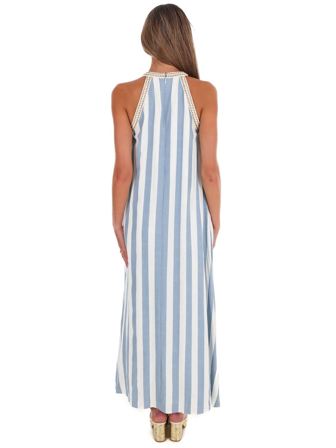 She + Sky - Women's By The Bay Halter Neck Maxi Dress